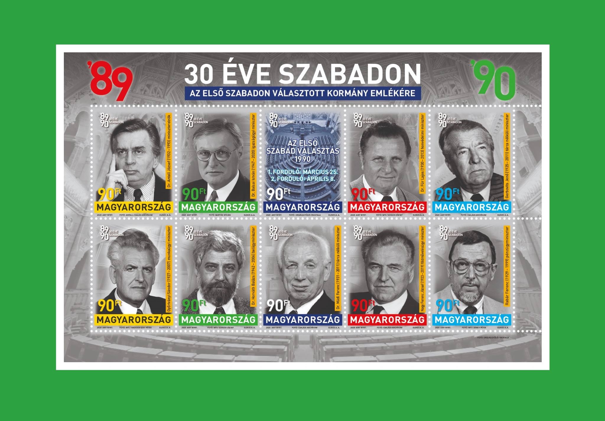 Briefmarken erinnern an die erste frei gewählte ungarische Regierung