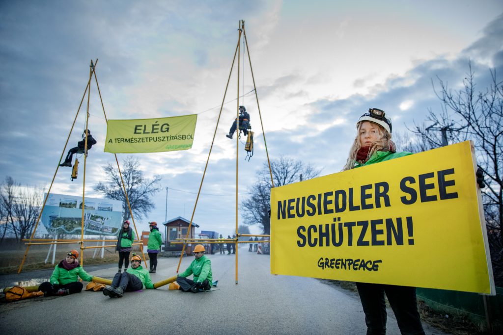 Neusiedlersee-Projekt: Greenpeace-Aktivisten fordern Baustopp post's picture