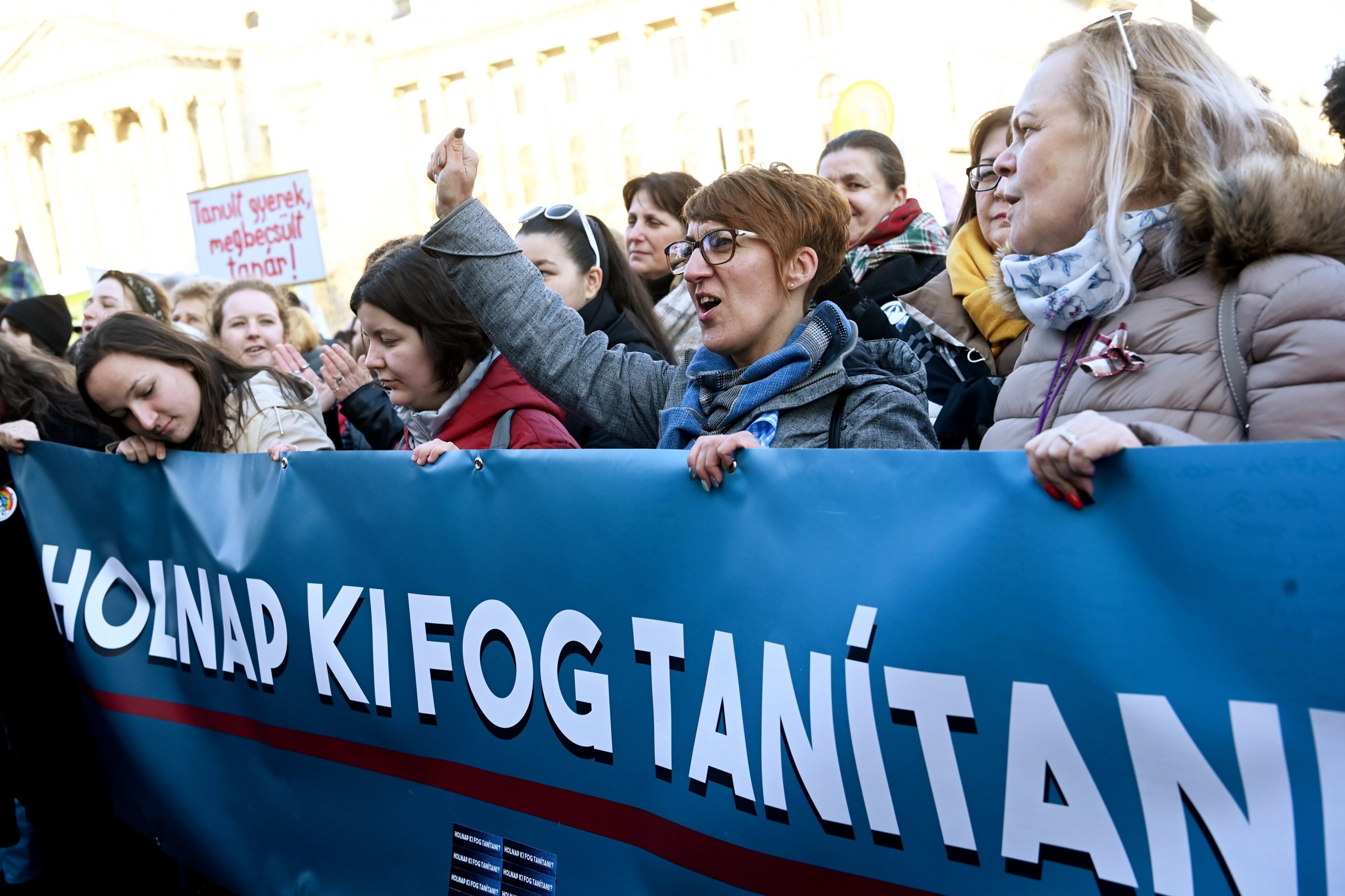 Lehrer demonstrieren in Budapest