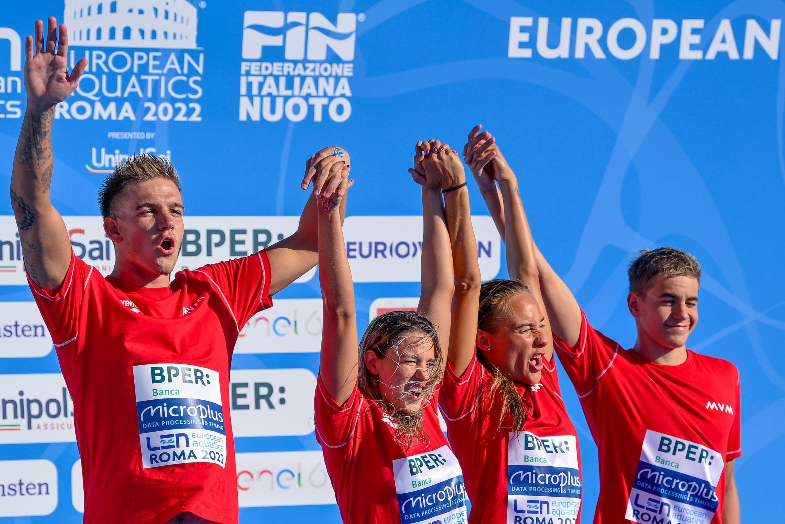 Schwimm-EM: Ungarisches Freiwasserschwimm-Quartett gewinnt Silbermedaille