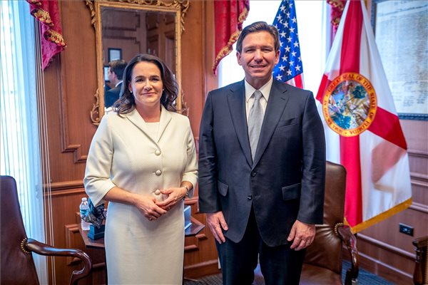 Präsidentin Novák trifft den Gouverneur von Florida, Ron DeSantis