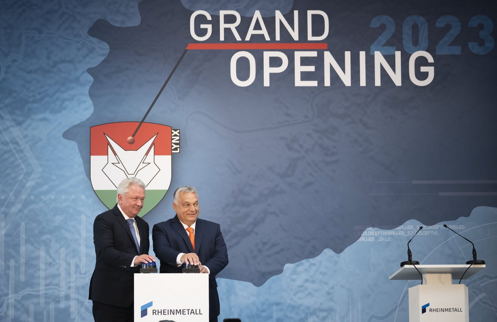 Slavnostní otevření maďarské továrny na hlavní bitevní tanky Rheinmetall Lynx
